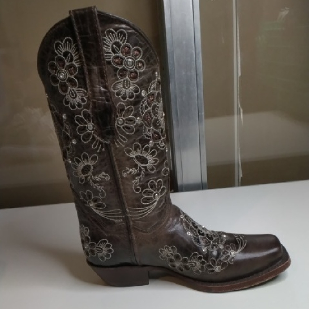Texas Country Mens Brown Embroidered Western Cowboy Boot